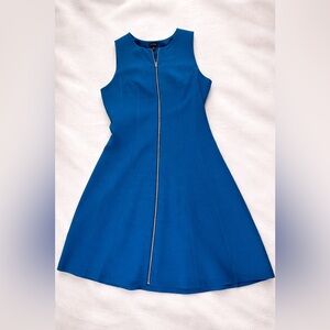 Ann Taylor Vibrant Blue Zip-Front Mini Dress Size 10